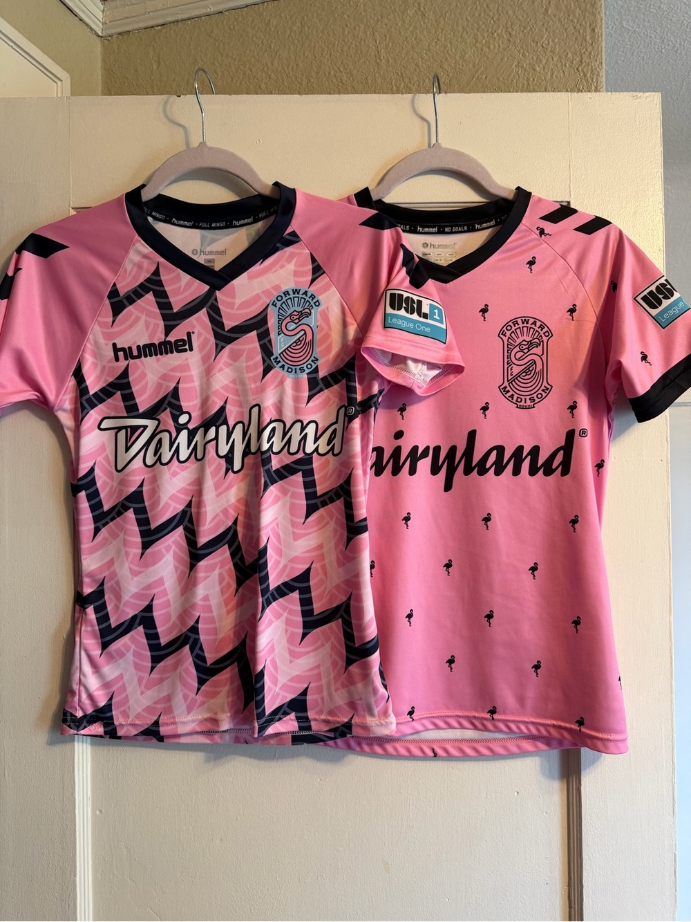 Two Hummel Forward Madison Soccer Jerseys